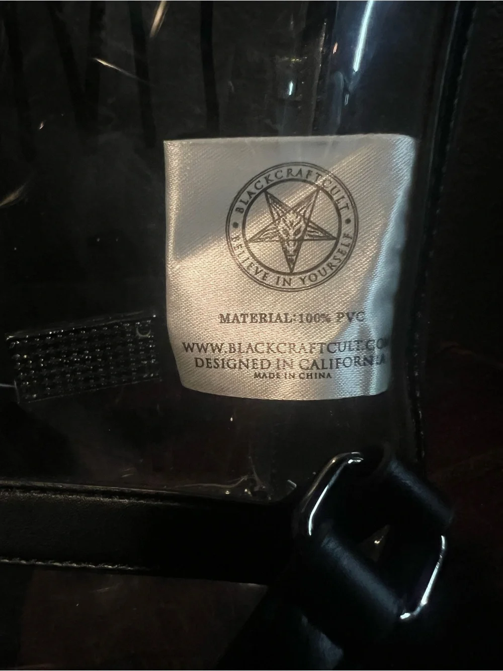 Never Trust the Living clear coffin backpack